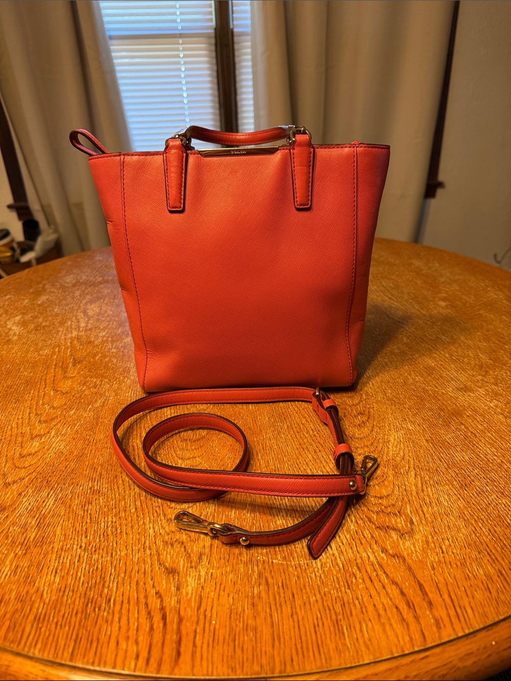 Coach Pink Leather Tote with Removable Strap